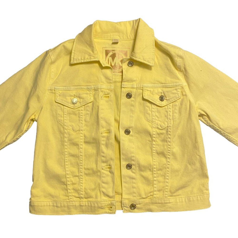 Michael Kors Denim Crop Jacket / Yellow / Small